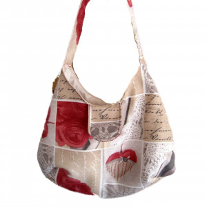 Handtasche mit Rosenmuster Stofftasche