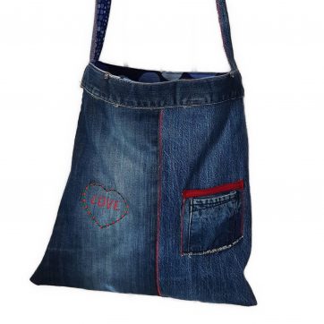 Love Stofftasche aus Jeans