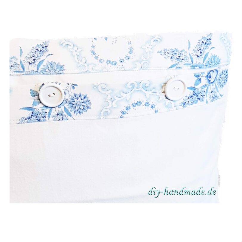 Kissenbezug, blau weiß, vintage, nostalgisch