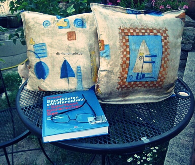 Kissenhülle 70er Jahre, Segelmotiv