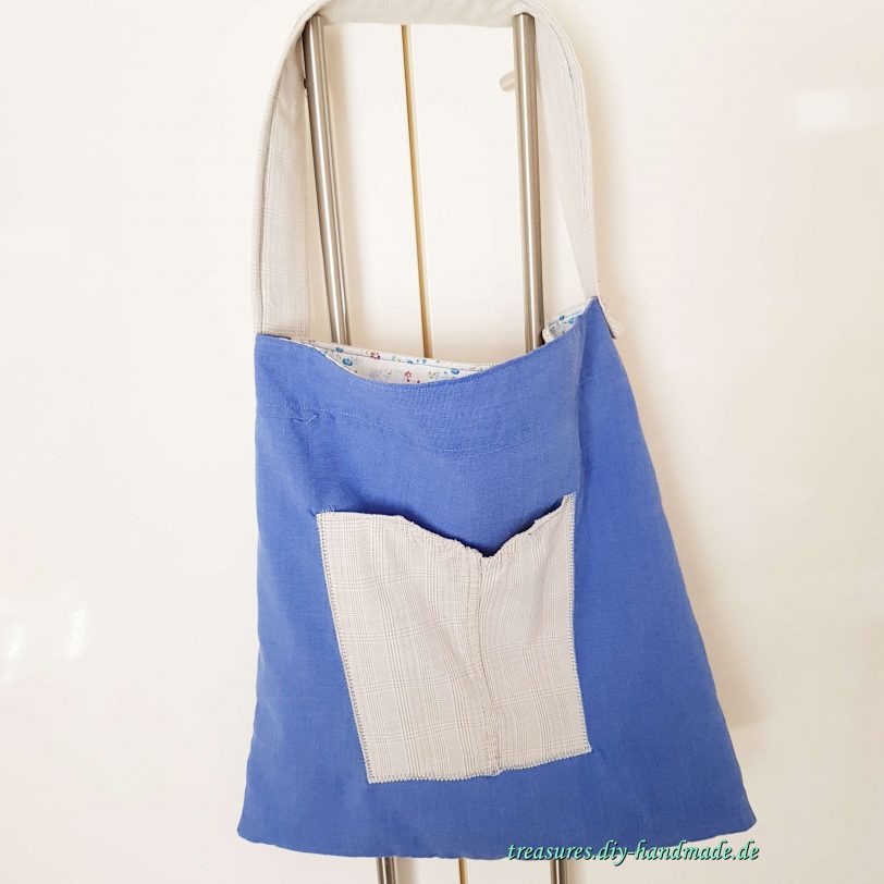 dekorative kleine Tasche blau Blümchen