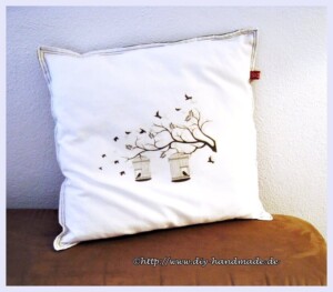 Kuschelkissen schwarz weiß Transfer