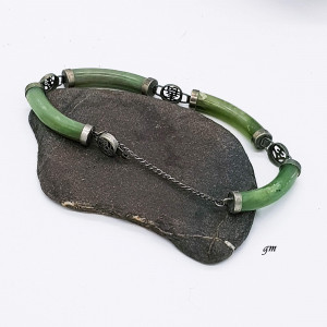 Vintage Glieder-Armband Jade 70er