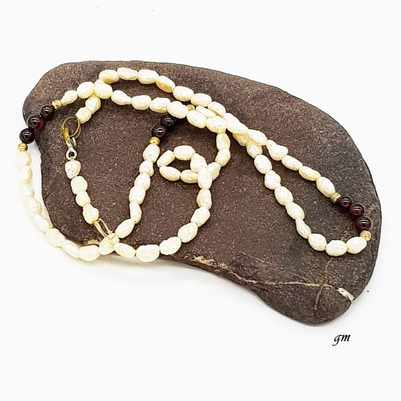 Vintage Perlenkette mit Süßwasserperlen