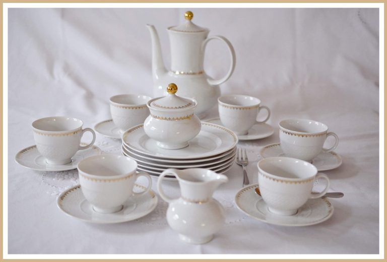 weißes Kaffeeservice, Seltmann 70er