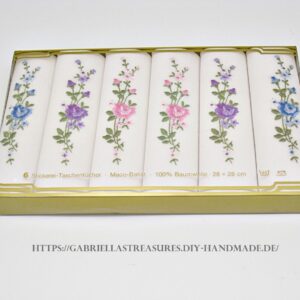 Damen Taschentücher vintage, 6er Set