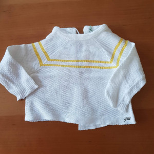 Baby Jäckchen 50er weiß gelb