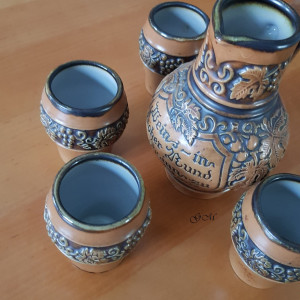 Weinset Krug mit 4 Weinbechern, GERZ
