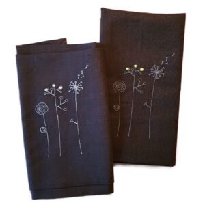 Halbleinen dunkelbrauner Tischläufer