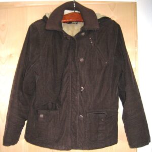 Feincordjacke mit Kragen und Kapuze