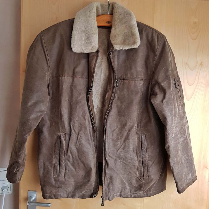 vintage, Herren Lederjacke mit Kragen