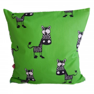 grüne Kissenhülle mit Zebras 40x40