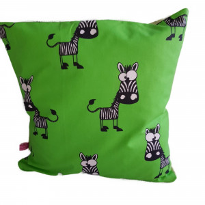 zweifarbige Kissenhülle mit Zebras 40x40