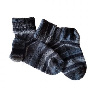 schwarz-grau Wollsocken 36/37