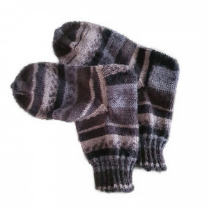 Wollsocken schwarz-grau Gr 36-37
