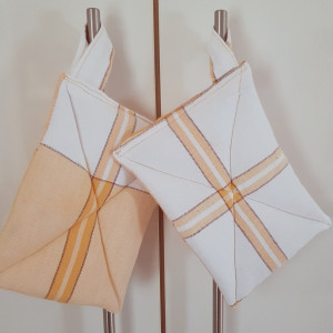 TSet 2 Topflappen aus Vintageware, Deckelhalter