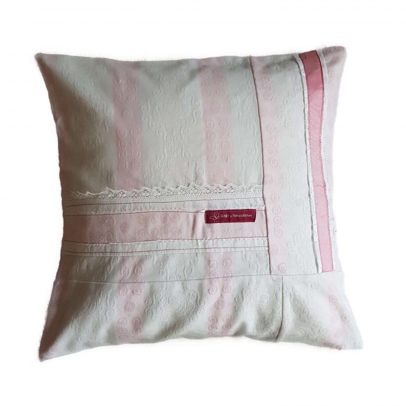 vintage Kissenbezug, rosa, upcycling