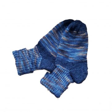 blaue Kindersocken Größe 26/27 handgestrickt