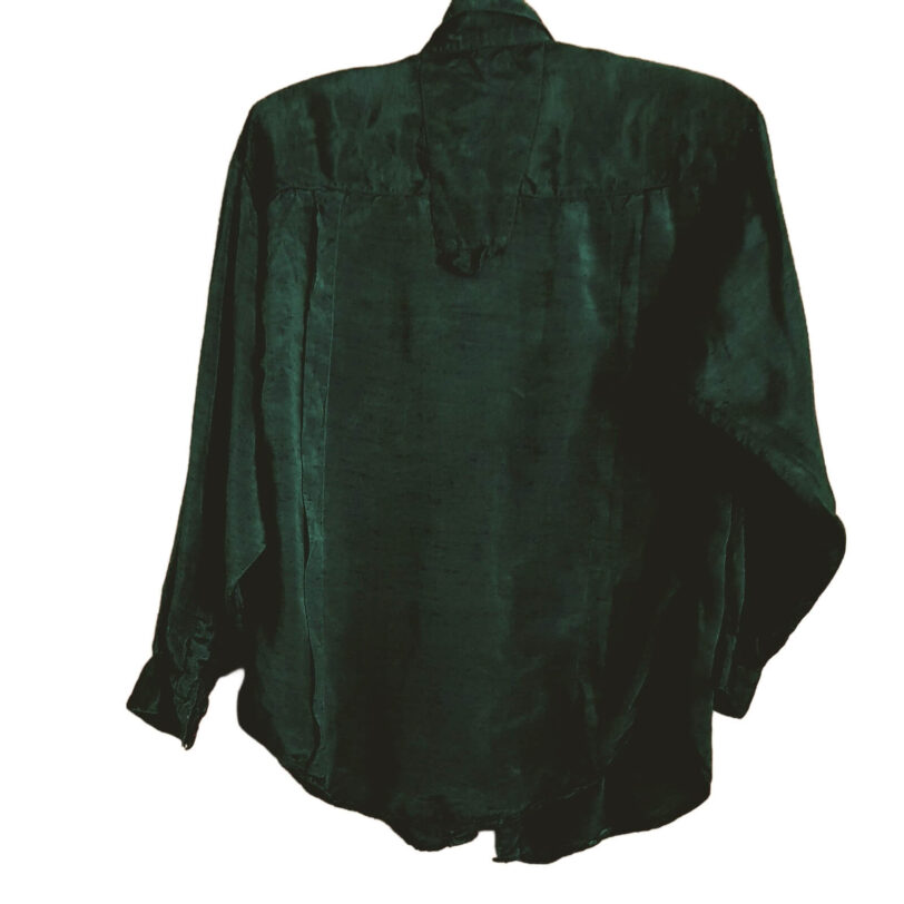 Vintage, grüne Bluse 80er Jahre, Blusenshirt, Größe 40, Marke free&easy, festliche Bluse, Hemdbluse – Bild 2