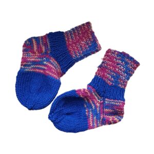 Kindersöckchen, blau-rote Babysöckchen, Größe 20/21