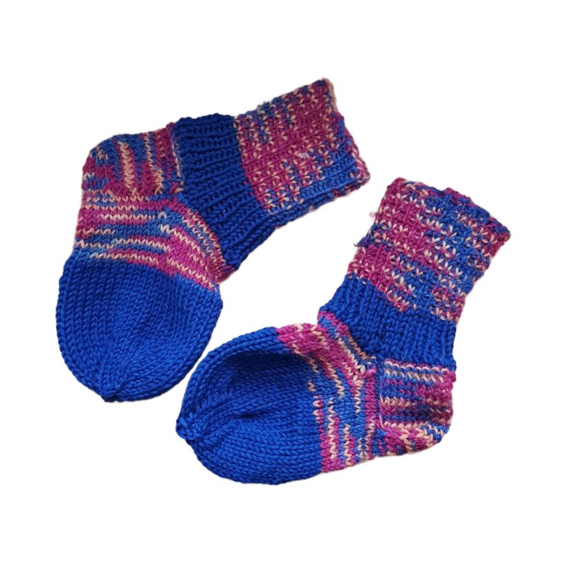 Kindersöckchen, blau-rote Babysöckchen, Größe 20/21