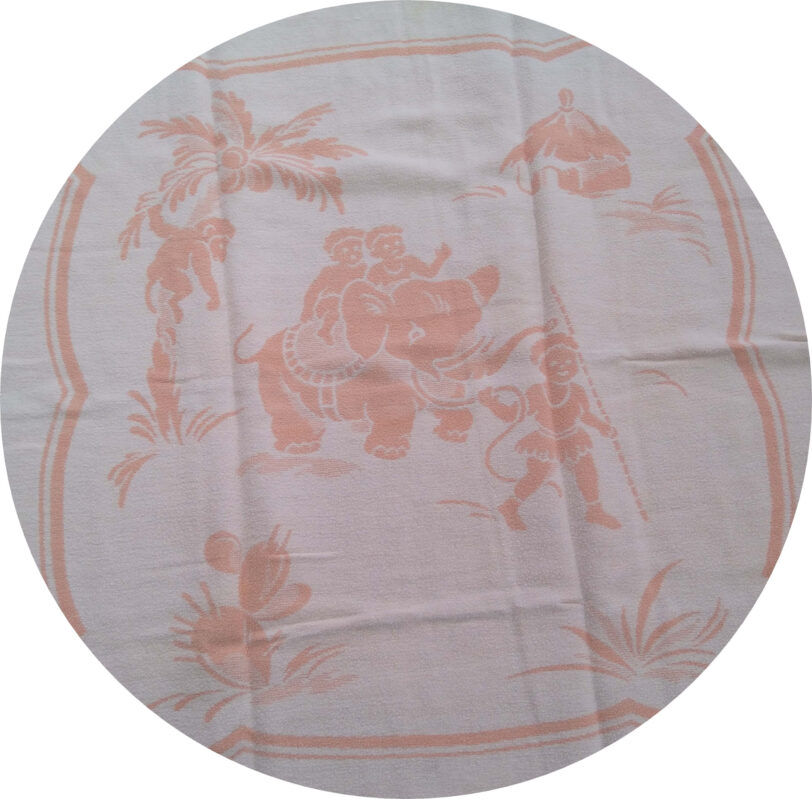Vintage, rosa Decke für Kinderwagen, 86x80 cm 50er