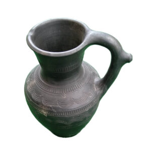 vintage, schwarze Tonvase aus Mohác Ungarn