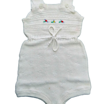 Vintage weißer Baby Strampler Größe 68, 50er