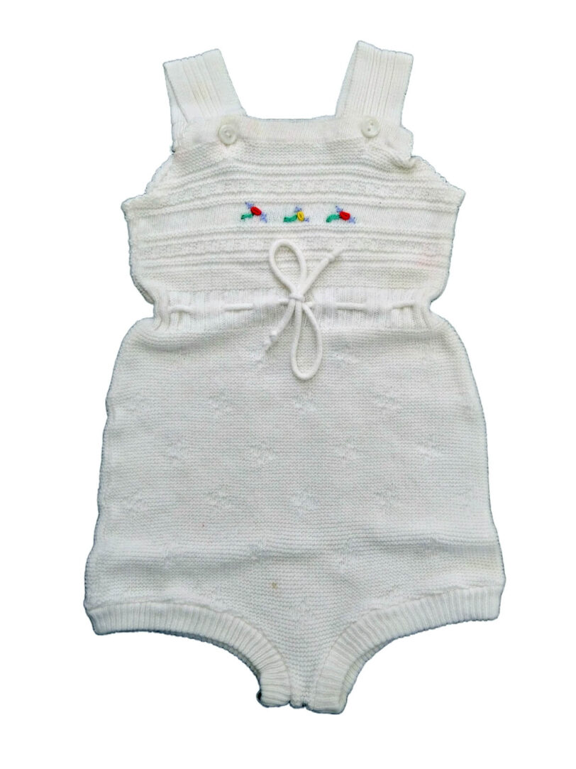 Vintage weißer Baby Strampler Größe 68, 50er