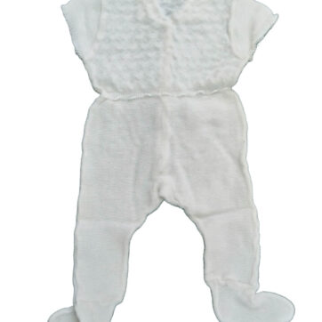 Vintage weißer Baby Strampler, Größe 68, 50er