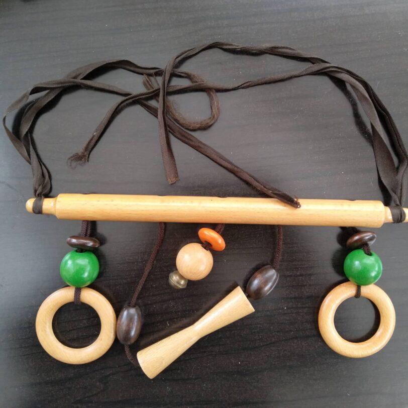 Vintage Kinderwagenkette Holz 70er Jahre