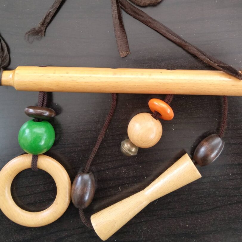 Vintage Kinderwagenkette Holz 70er Jahre – Bild 2