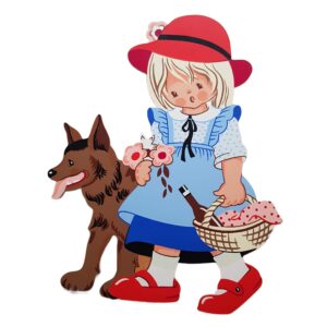 Wandfigur No 1301 Rotkäppchen mit Wolf