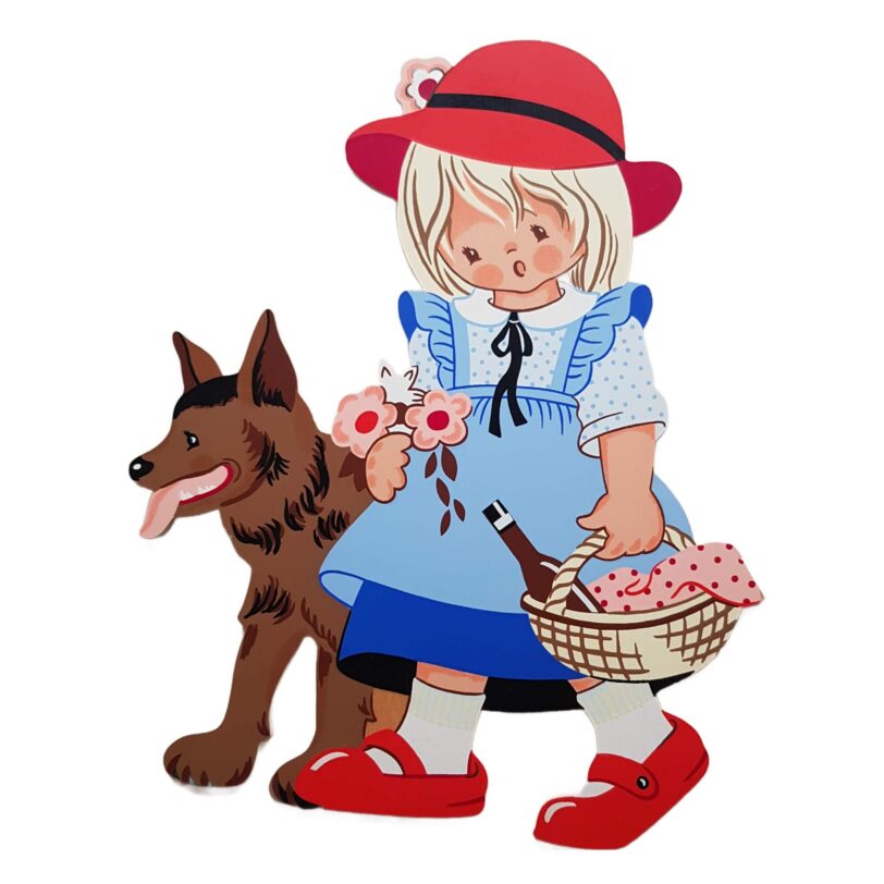 Wandfigur No 1301 Rotkäppchen mit Wolf