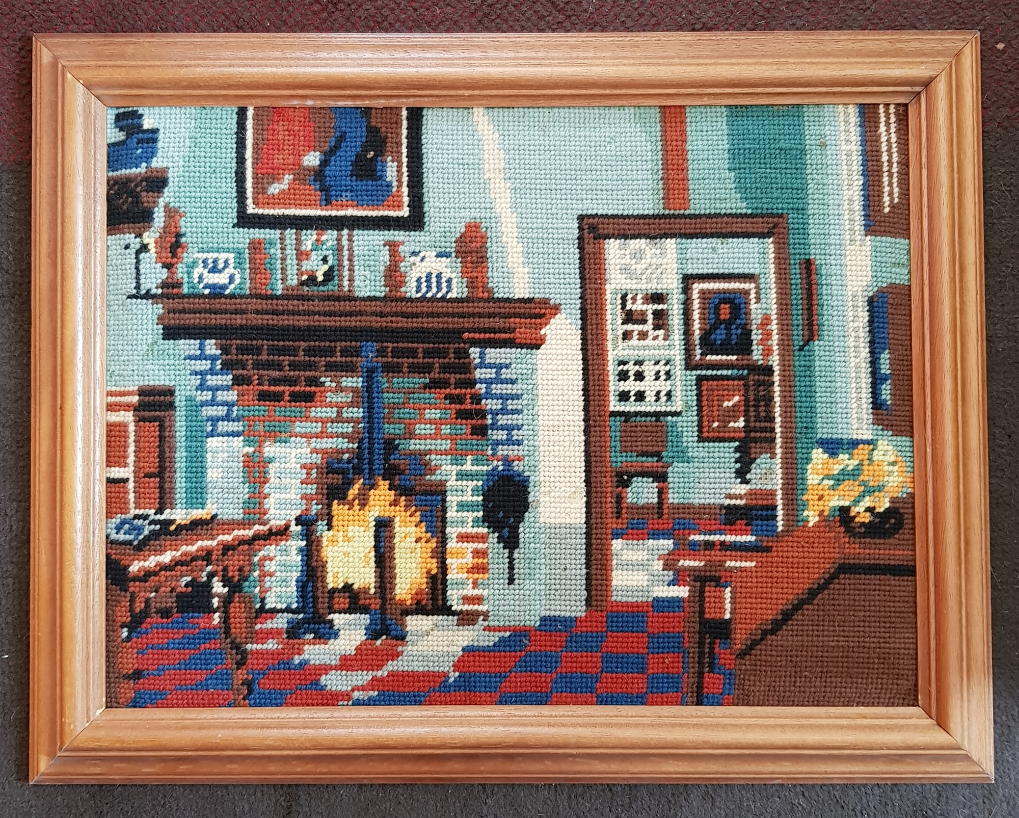 Vintage gesticktes Unikat-Bild