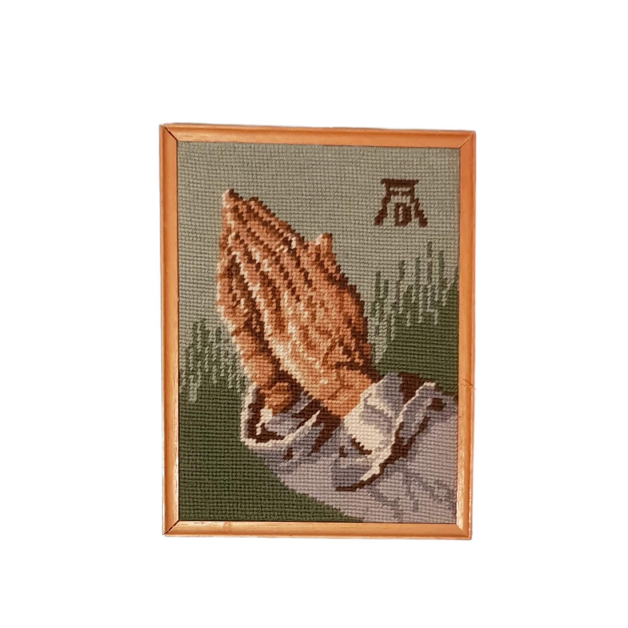 betende Hände gestickt