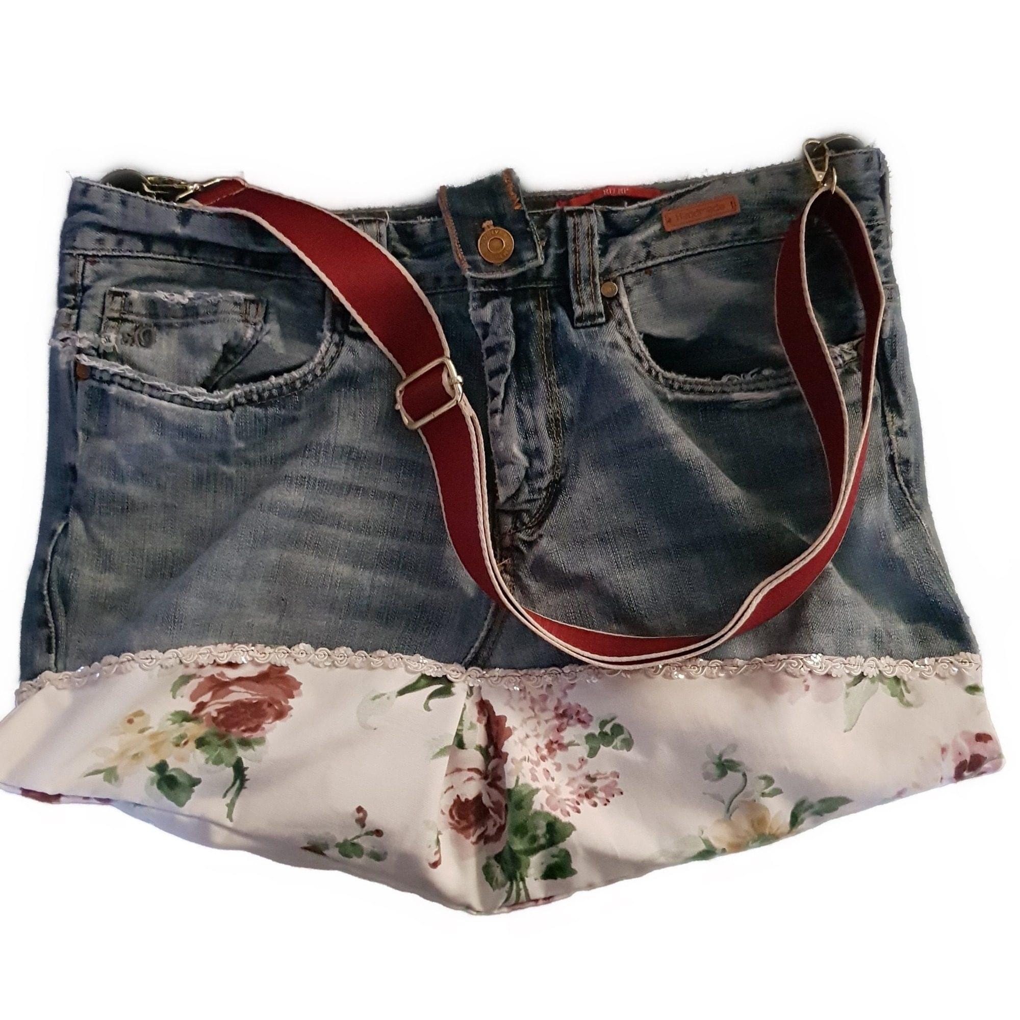 romantik Jeanstasche XXL upcycling
