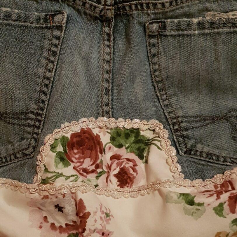 romantik Jeanstasche XXL upcycling